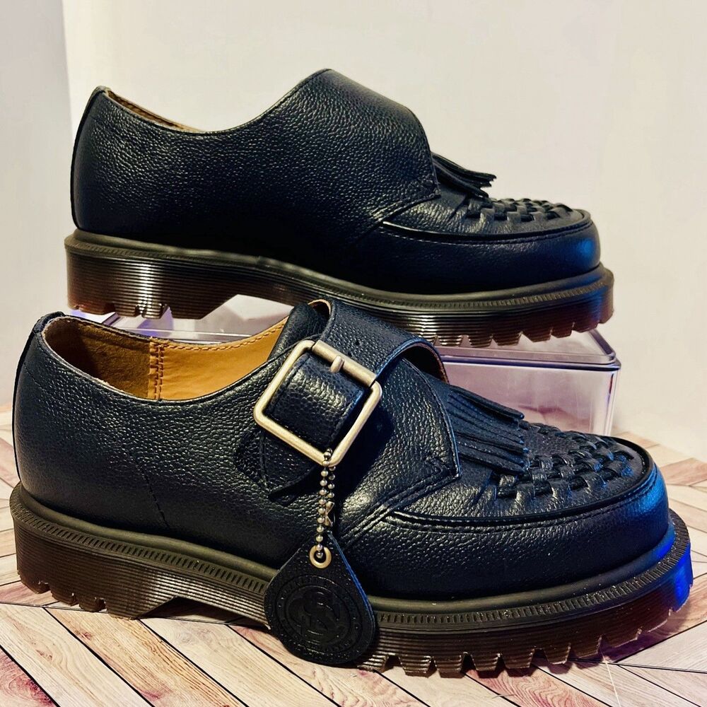 Dr Martens Ramsey Westminster Leather Buckle Creepers Black M 5 W 6 C.F. Stead
